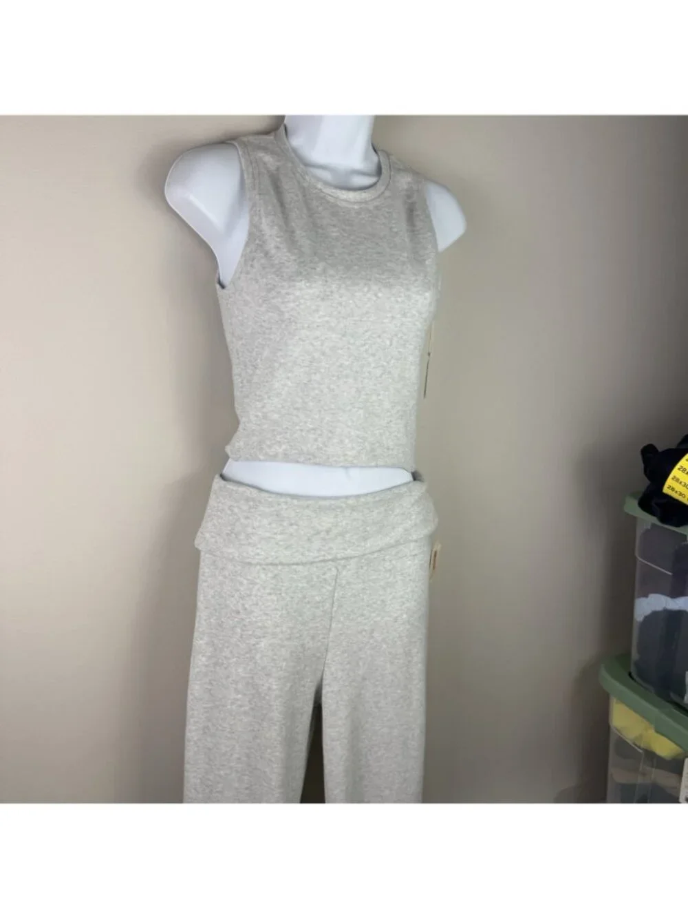 Camila Coelho Revolve 2 Piece Set Women Sz L Gray Lounge Athleisure Comfy Soft